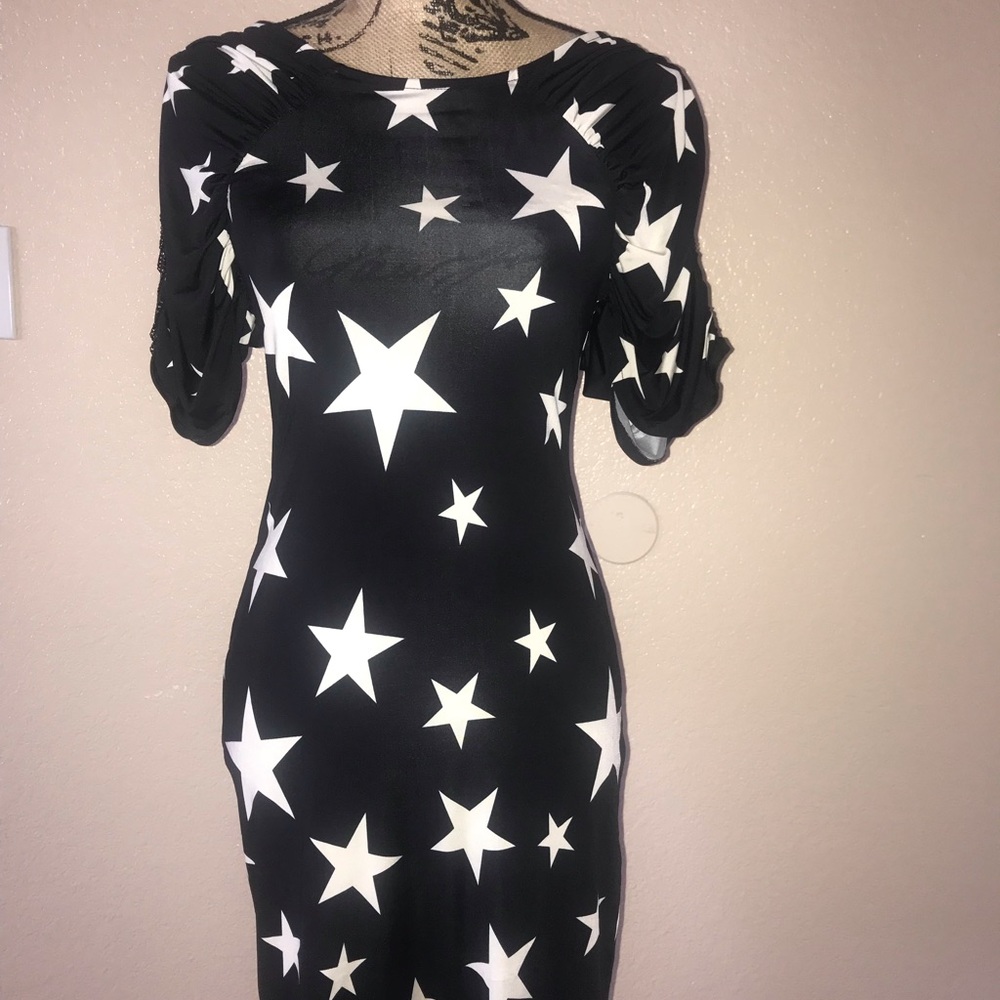 Navy Blue and White Star Dress